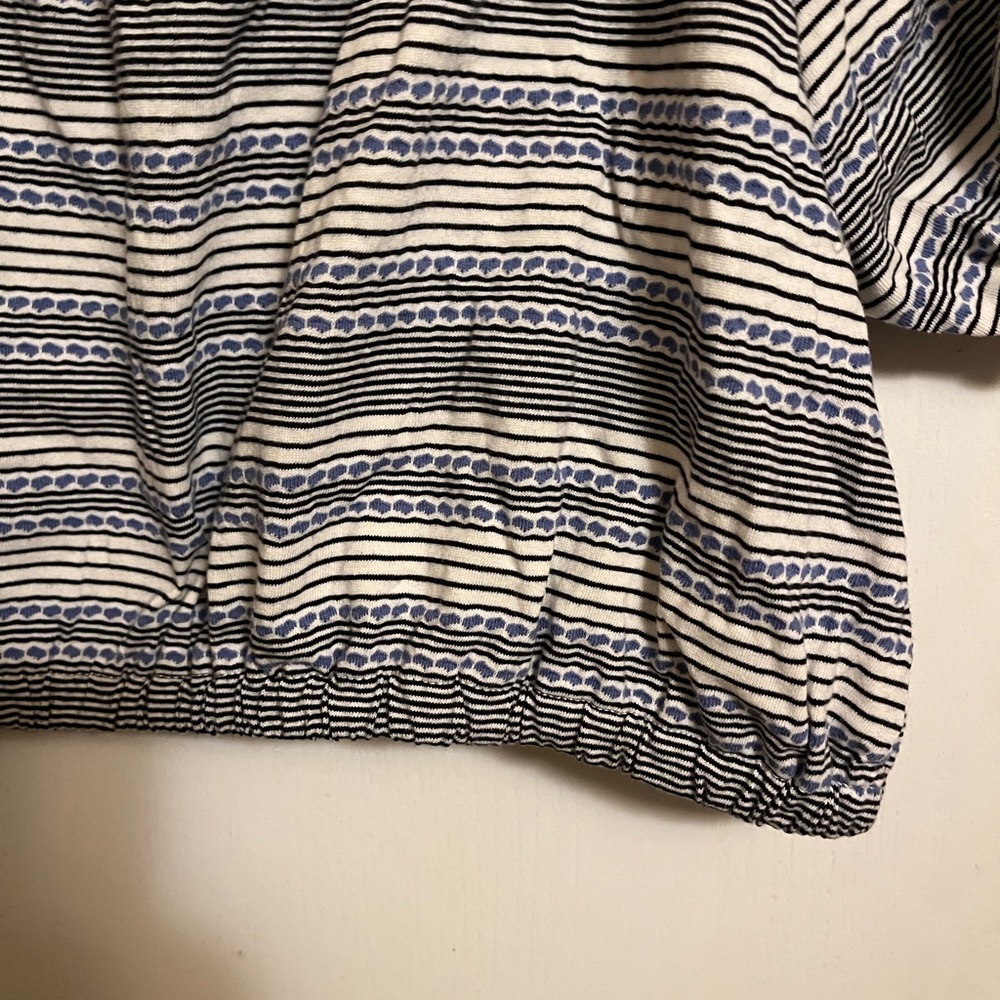 NWT Size XL Madewell Jacquard Keyhole Crop Top in Tranquil Ocean - Picture 9 of 11
